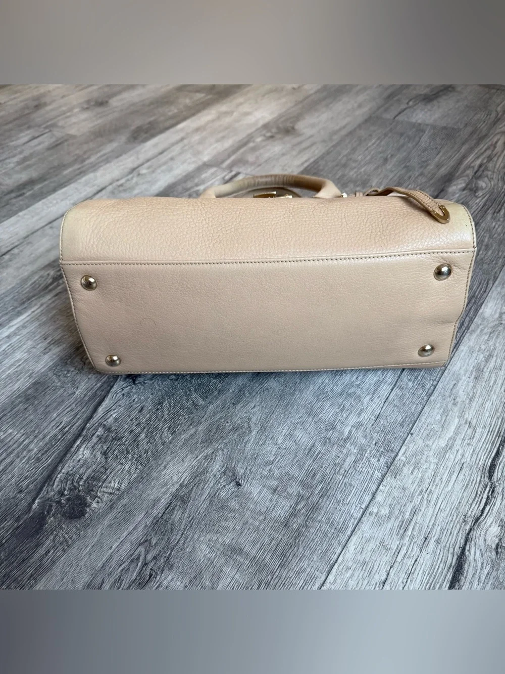 Jimmy Choo Rosalie Beige Leather Satchel Handbag – Missing Shoulder Strap